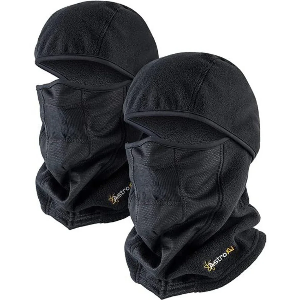 2 Pack, Men's Ski Mask Winter Fleece Thermal Face Mask Cover, Black